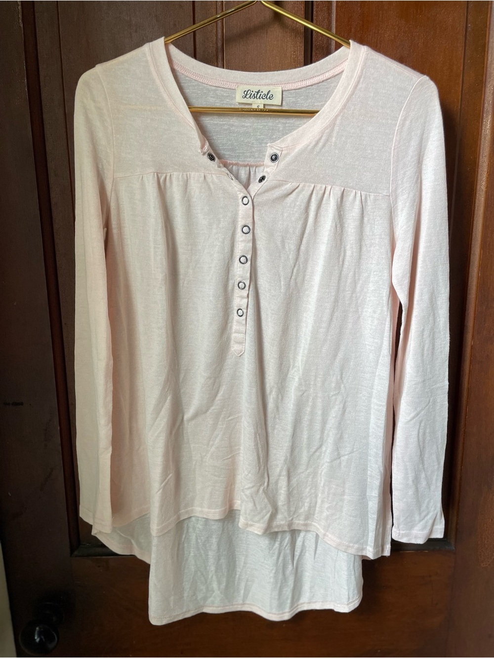 Listicle women's small long sleeve light pink top